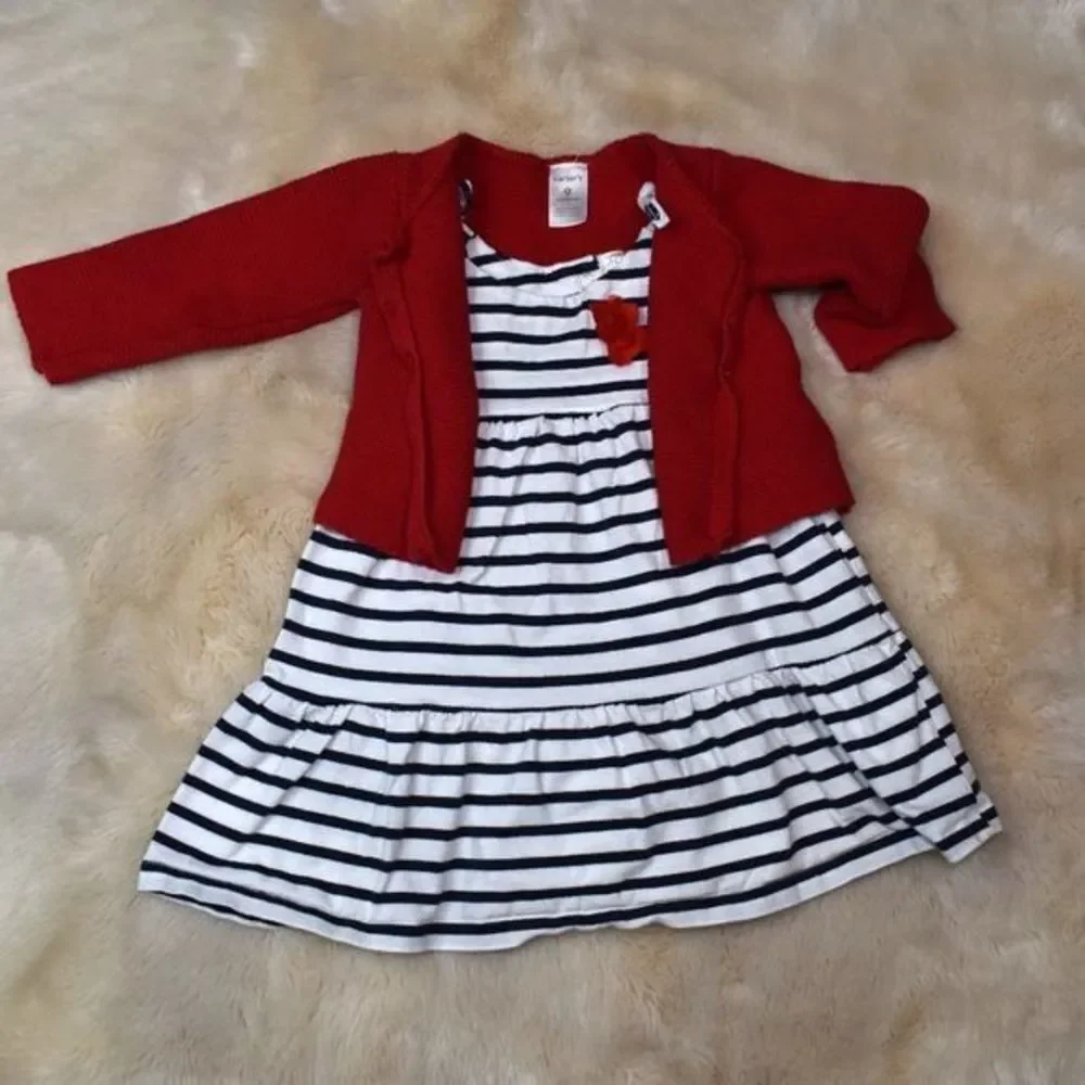 Oshkosh Striped dress Carters Sweater Size 12 Months